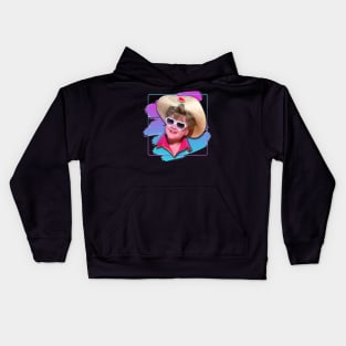 Jessica Fletcher- Retro Brush Paint Kids Hoodie